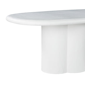 Elika White Faux Plaster Oval Dining Table TOV-D54234 TOV Furniture