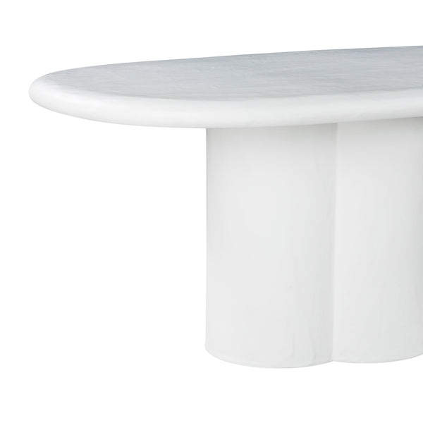 Elika White Faux Plaster Oval Dining Table TOV-D54234 TOV Furniture