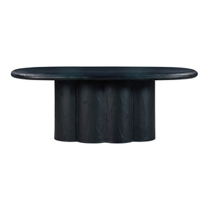 TOV Furniture Elika 80" Oval Dining Table - Elegant Faux Plaster Design for Indoor & Outdoor Entertaining Spaces Black TOV-D54235