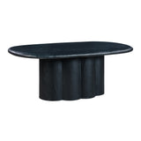 Elika Black Faux Plaster Oval Dining Table TOV-D54235 TOV Furniture