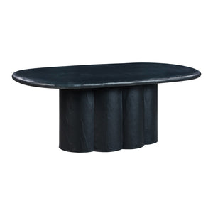 TOV Furniture Elika 80" Oval Dining Table - Elegant Faux Plaster Design for Indoor & Outdoor Entertaining Spaces Black TOV-D54235
