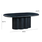 Elika Black Faux Plaster Oval Dining Table TOV-D54235 TOV Furniture