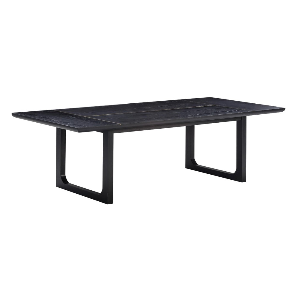TOV Furniture Shiloh 102" Black Ash Rectangular Dining Table with Gold Accents - Perfect for Modern Gatherings! TOV-D54236