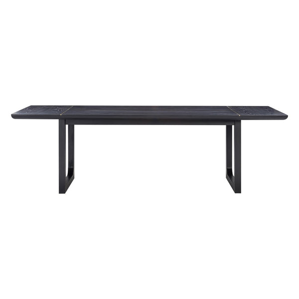 TOV Furniture Shiloh 102" Black Ash Rectangular Dining Table with Gold Accents - Perfect for Modern Gatherings! TOV-D54236