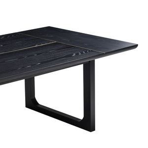 TOV Furniture Shiloh 102" Black Ash Rectangular Dining Table with Gold Accents - Perfect for Modern Gatherings! TOV-D54236