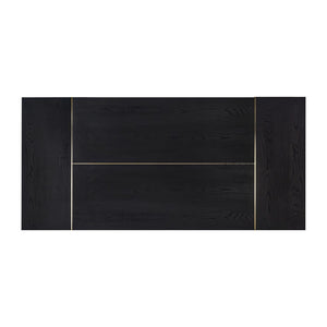 TOV Furniture Shiloh 102" Black Ash Rectangular Dining Table with Gold Accents - Perfect for Modern Gatherings! TOV-D54236