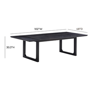 TOV Furniture Shiloh 102" Black Ash Rectangular Dining Table with Gold Accents - Perfect for Modern Gatherings! TOV-D54236