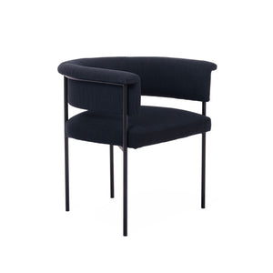 TOV Furniture Taylor Performance Linen Dining Chair – Modern Comfort with Durable Fabric for Stylish Dining Spaces Black TOV-D54240