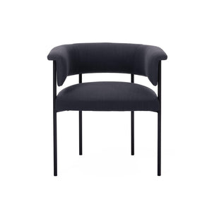 TOV Furniture Taylor Performance Linen Dining Chair – Modern Comfort with Durable Fabric for Stylish Dining Spaces Black TOV-D54240