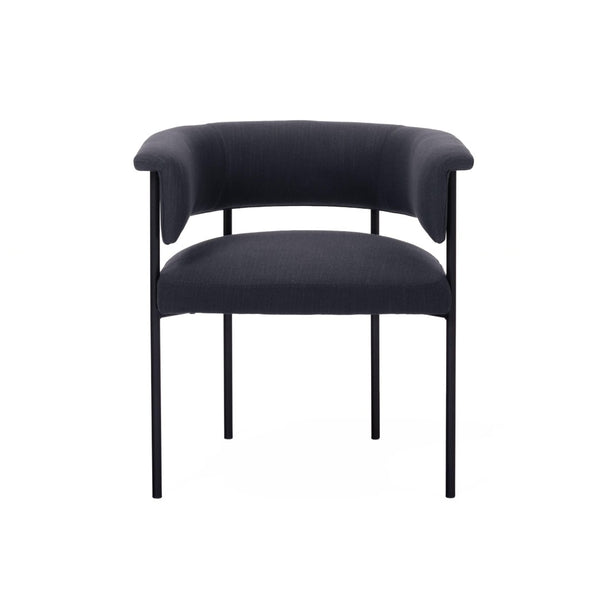 TOV Furniture Taylor Performance Linen Dining Chair – Modern Comfort with Durable Fabric for Stylish Dining Spaces Black TOV-D54240