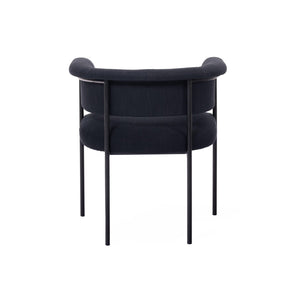 TOV Furniture Taylor Performance Linen Dining Chair – Modern Comfort with Durable Fabric for Stylish Dining Spaces Black TOV-D54240