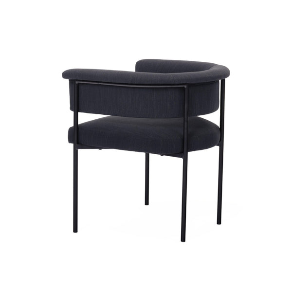TOV Furniture Taylor Performance Linen Dining Chair – Modern Comfort with Durable Fabric for Stylish Dining Spaces Black TOV-D54240