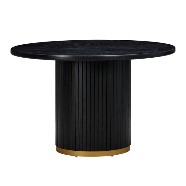 Chelsea Black Oak Round Dining Table TOV-D54263 TOV Furniture