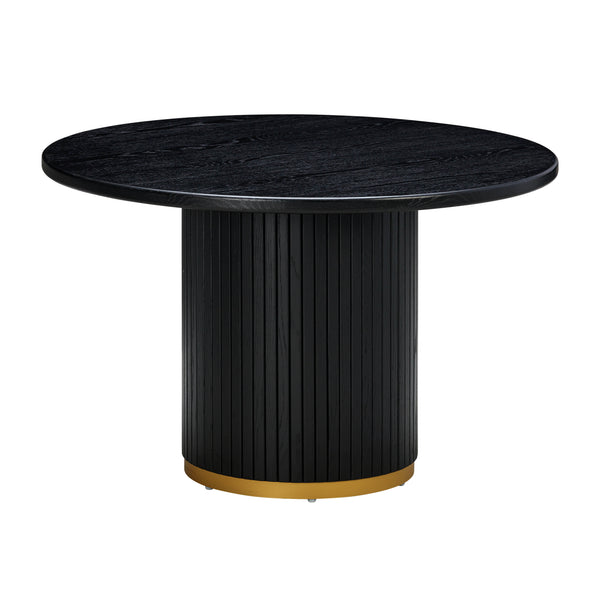 Chelsea Black Oak Round Dining Table TOV-D54263 TOV Furniture