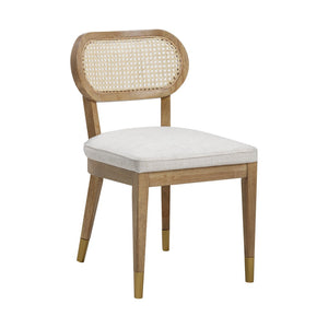 TOV Furniture Cosette Performance Linen Dining Chair - Mid-Century Modern Design with Ergonomic Comfort & Style Cream TOV-D54265