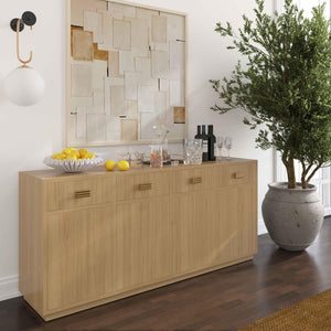 TOV Furniture Aria 75" Buffet - Contemporary European Design with Soft-Close Drawers for Effortless Elegance Natural TOV-D54268