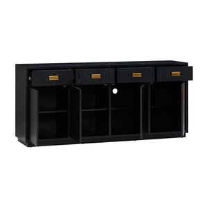 TOV Furniture Aria 75" Buffet - Contemporary European Design with Soft-Close Drawers for Effortless Elegance Black TOV-D54269