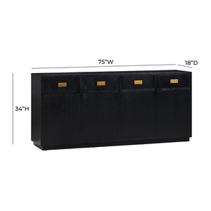 TOV Furniture Aria 75" Buffet - Contemporary European Design with Soft-Close Drawers for Effortless Elegance Black TOV-D54269