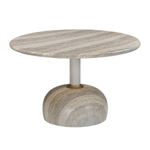 Omaha Concrete Faux Travertine 48" Round Dining Table TOV-D54296 TOV Furniture