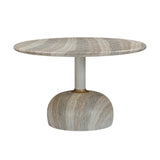 Omaha Concrete Faux Travertine 48" Round Dining Table TOV-D54296 TOV Furniture