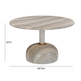 Omaha Concrete Faux Travertine 48" Round Dining Table TOV-D54296 TOV Furniture