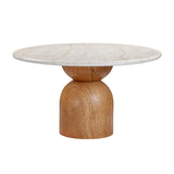 Cynthia Travertine Concrete Indoor / Outdoor 54" Round Dining Table TOV-D54319 TOV Furniture