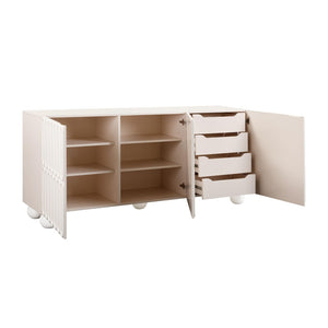 TOV Furniture Tori 74" Motif Taupe Buffet – Stylish Storage Solution with Soft-Close Doors & Adjustable Shelves TOV-D54322