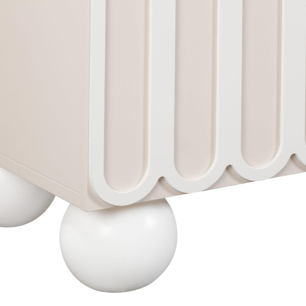 TOV Furniture Tori 74" Motif Taupe Buffet – Stylish Storage Solution with Soft-Close Doors & Adjustable Shelves TOV-D54322