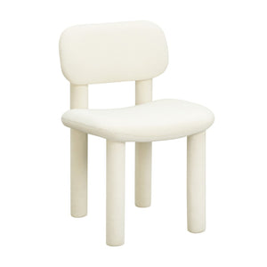TOV Furniture Elise Performance Velvet Dining Chair - Retro-Chic Comfort with Ergonomic Support for Stylish Dining Ivory TOV-D54332