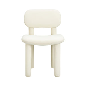 TOV Furniture Elise Performance Velvet Dining Chair - Retro-Chic Comfort with Ergonomic Support for Stylish Dining Ivory TOV-D54332
