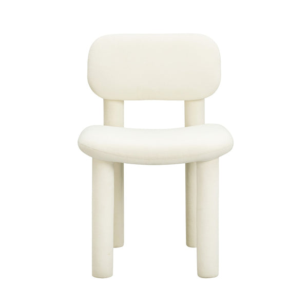 TOV Furniture Elise Performance Velvet Dining Chair - Retro-Chic Comfort with Ergonomic Support for Stylish Dining Ivory TOV-D54332
