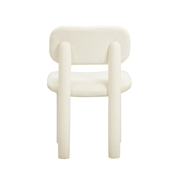 TOV Furniture Elise Performance Velvet Dining Chair - Retro-Chic Comfort with Ergonomic Support for Stylish Dining Ivory TOV-D54332