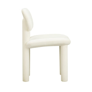 TOV Furniture Elise Performance Velvet Dining Chair - Retro-Chic Comfort with Ergonomic Support for Stylish Dining Ivory TOV-D54332
