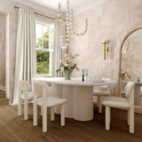 Elise Ivory White Performance Velvet Dining Chair TOV-D54332 TOV Furniture