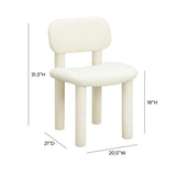 Elise Ivory White Performance Velvet Dining Chair TOV-D54332 TOV Furniture