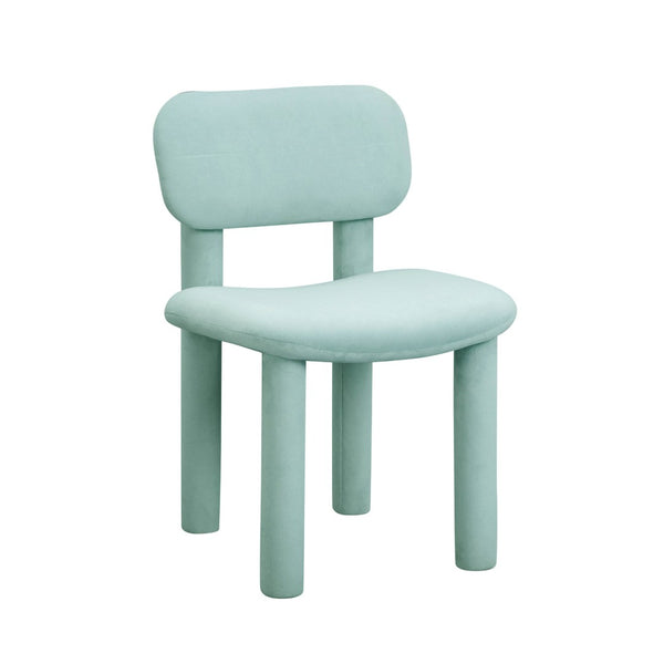 TOV Furniture Elise Performance Velvet Dining Chair - Retro-Chic Comfort with Ergonomic Support for Stylish Dining Light Blue TOV-D54333