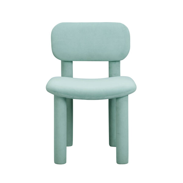 TOV Furniture Elise Performance Velvet Dining Chair - Retro-Chic Comfort with Ergonomic Support for Stylish Dining Light Blue TOV-D54333