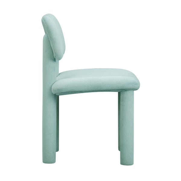 TOV Furniture Elise Performance Velvet Dining Chair - Retro-Chic Comfort with Ergonomic Support for Stylish Dining Light Blue TOV-D54333