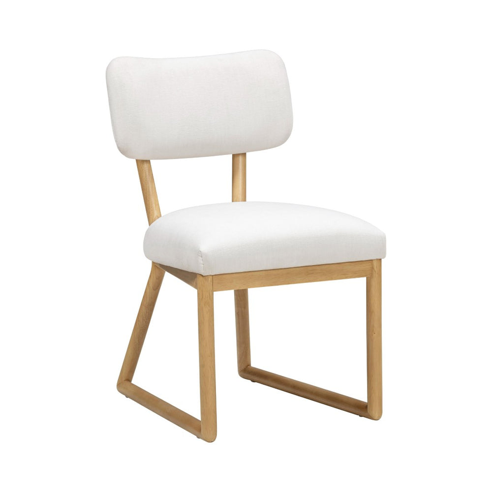 TOV Furniture Bobbie Eco-Friendly Dining Chair with Upcycled Fabric, Solid Wood Frame & Easy-Clean Performance Finish Cream TOV-D54337