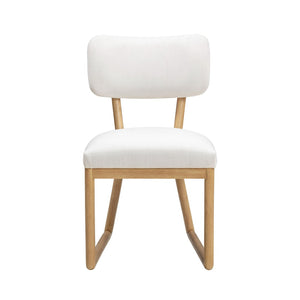 TOV Furniture Bobbie Eco-Friendly Dining Chair with Upcycled Fabric, Solid Wood Frame & Easy-Clean Performance Finish Cream TOV-D54337