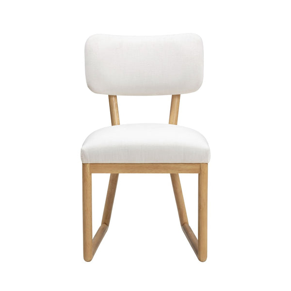 TOV Furniture Bobbie Eco-Friendly Dining Chair with Upcycled Fabric, Solid Wood Frame & Easy-Clean Performance Finish Cream TOV-D54337