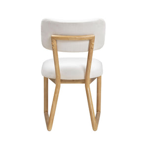 TOV Furniture Bobbie Eco-Friendly Dining Chair with Upcycled Fabric, Solid Wood Frame & Easy-Clean Performance Finish Cream TOV-D54337