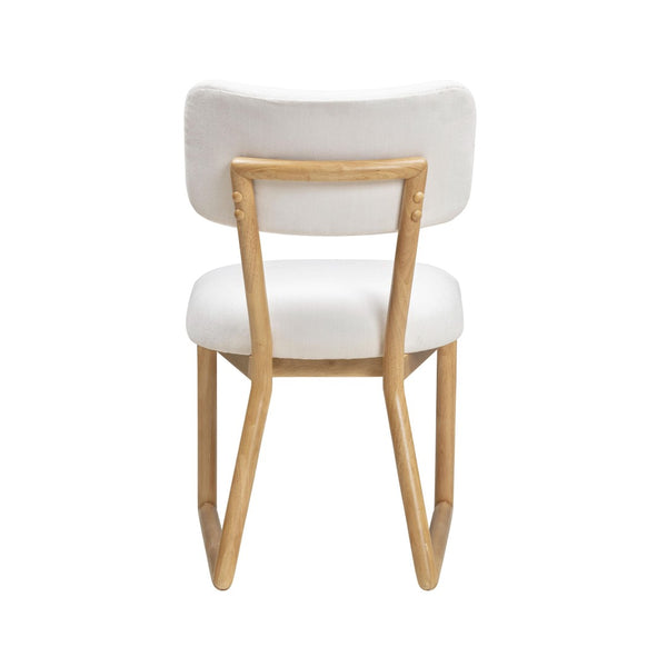 TOV Furniture Bobbie Eco-Friendly Dining Chair with Upcycled Fabric, Solid Wood Frame & Easy-Clean Performance Finish Cream TOV-D54337