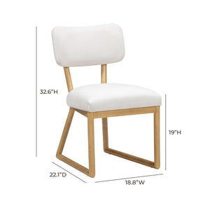TOV Furniture Bobbie Eco-Friendly Dining Chair with Upcycled Fabric, Solid Wood Frame & Easy-Clean Performance Finish Cream TOV-D54337