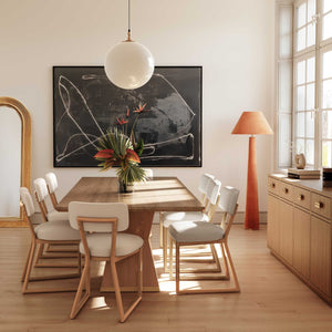 TOV Furniture Bobbie Eco-Friendly Dining Chair with Upcycled Fabric, Solid Wood Frame & Easy-Clean Performance Finish Cream TOV-D54337