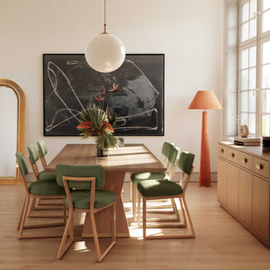 TOV Furniture Bobbie Eco-Friendly Dining Chair with Upcycled Fabric, Solid Wood Frame & Easy-Clean Performance Finish Green TOV-D54338