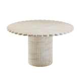 Blossom Washed Travertine Finish Indoor / Outdoor 54" Round Dining Table TOV-D54349 TOV Furniture