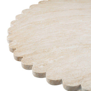 TOV Furniture Blossom 54" Round Dining Table - Stylish Washed Faux Travertine for Indoor & Outdoor Gatherings TOV-D54349
