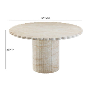 TOV Furniture Blossom 54" Round Dining Table - Stylish Washed Faux Travertine for Indoor & Outdoor Gatherings TOV-D54349