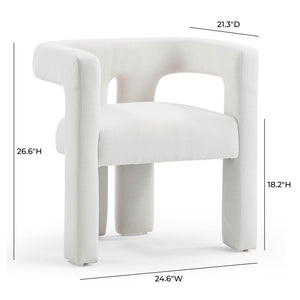 Sloane Bone White Recycled Fabric Chair TOV-D54350 TOV Furniture
